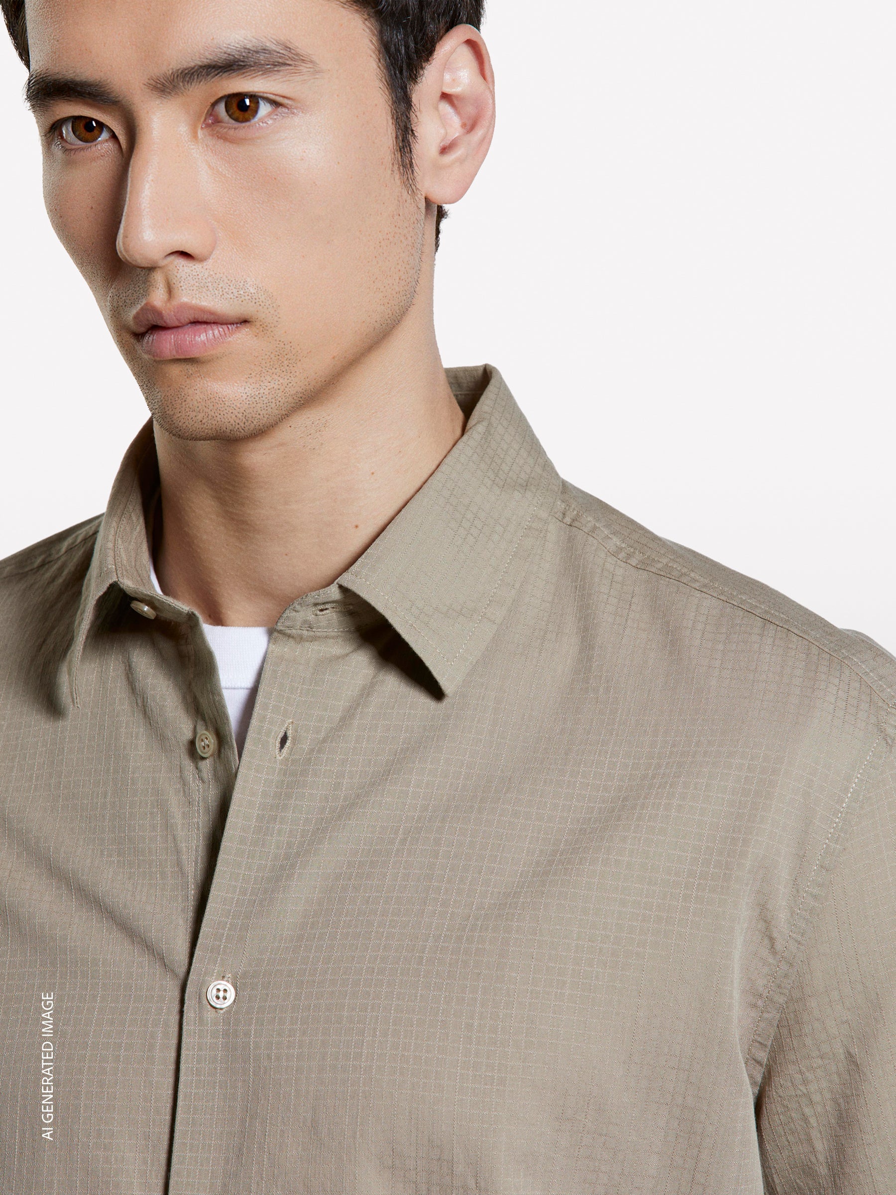 Camicia beige in cotone operato - ucb_image_FY