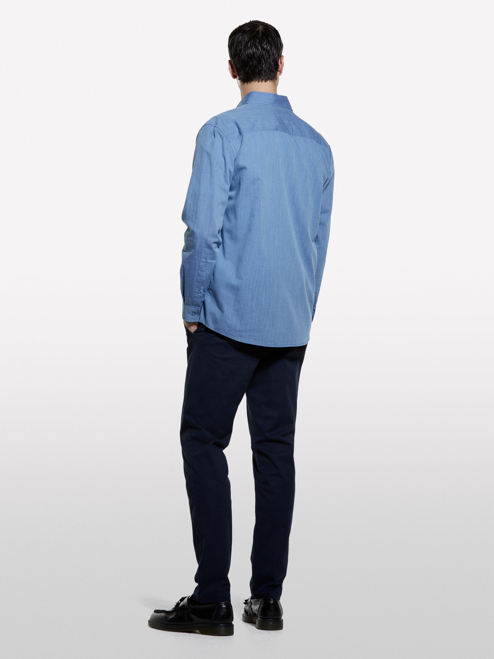 Camicia azzurra in cotone operato - ucb_image_B