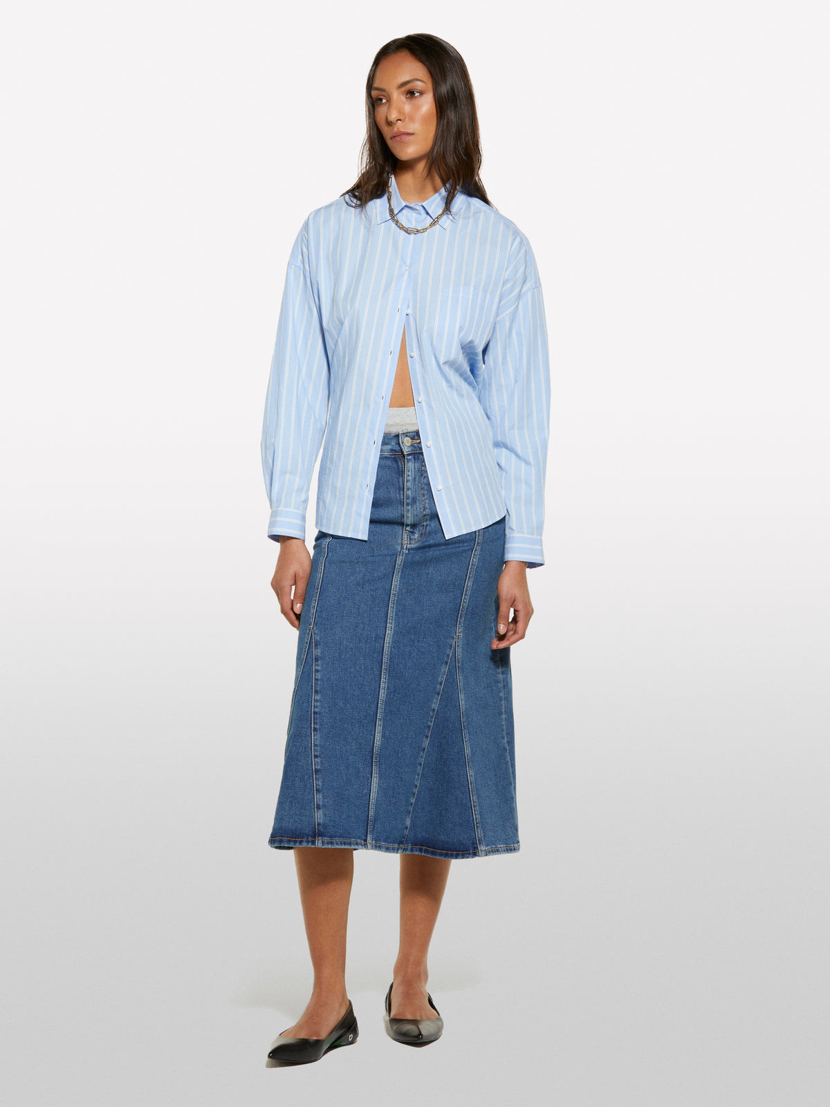 Saia de jeans evasé azul - ucb_image_F