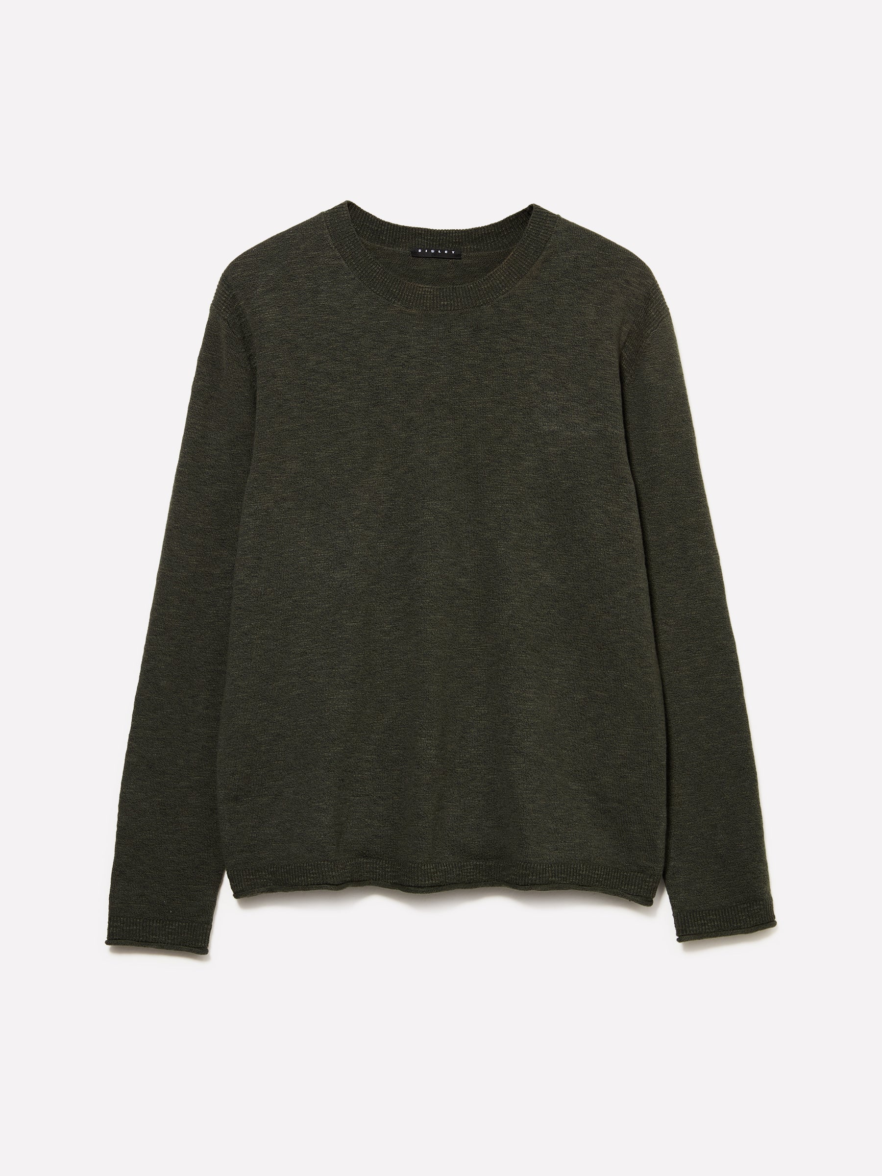 Camisola verde militar de gola redonda regular fit - ucb_image_FS