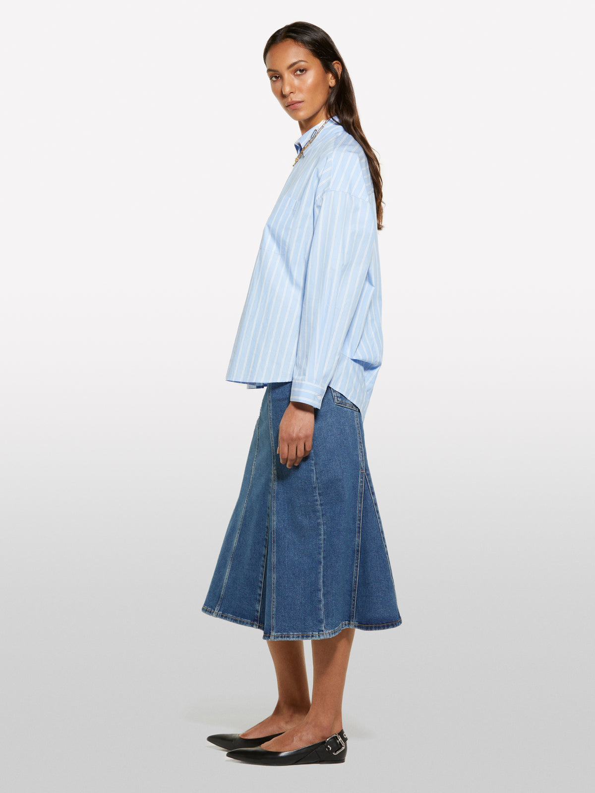 Saia de jeans evasé azul - ucb_image_F