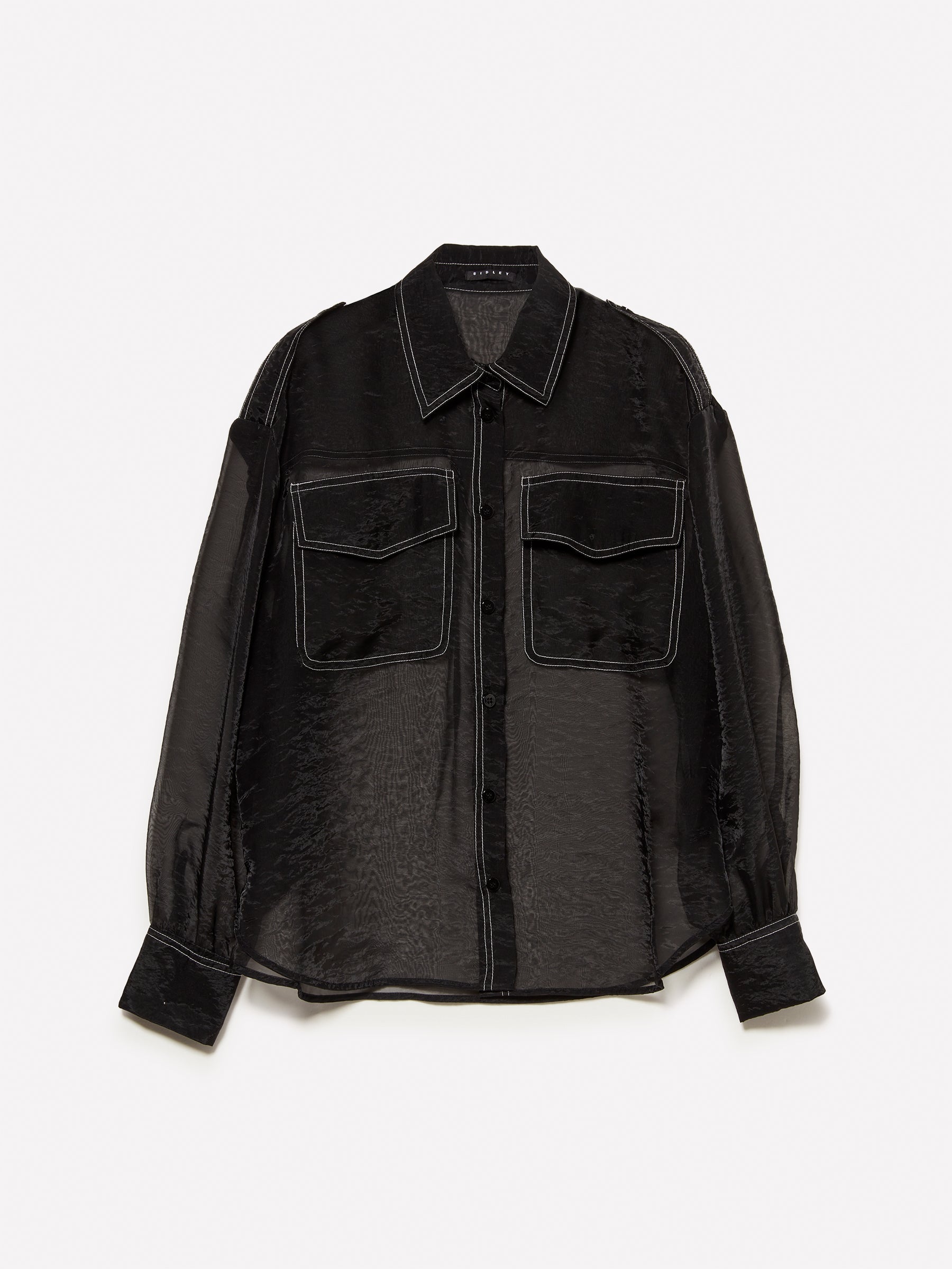 Camisa preta transparente com bolsos - ucb_image_FS