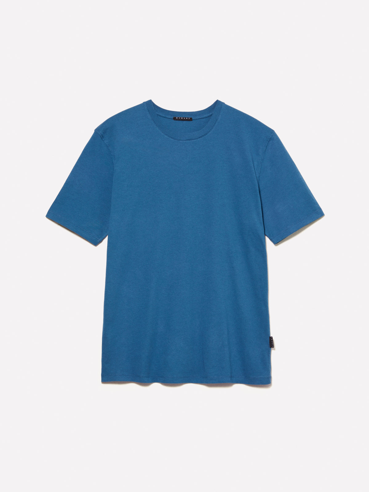 T-shirt azul de gola redonda 100% algodão orgânico - ucb_image_FS