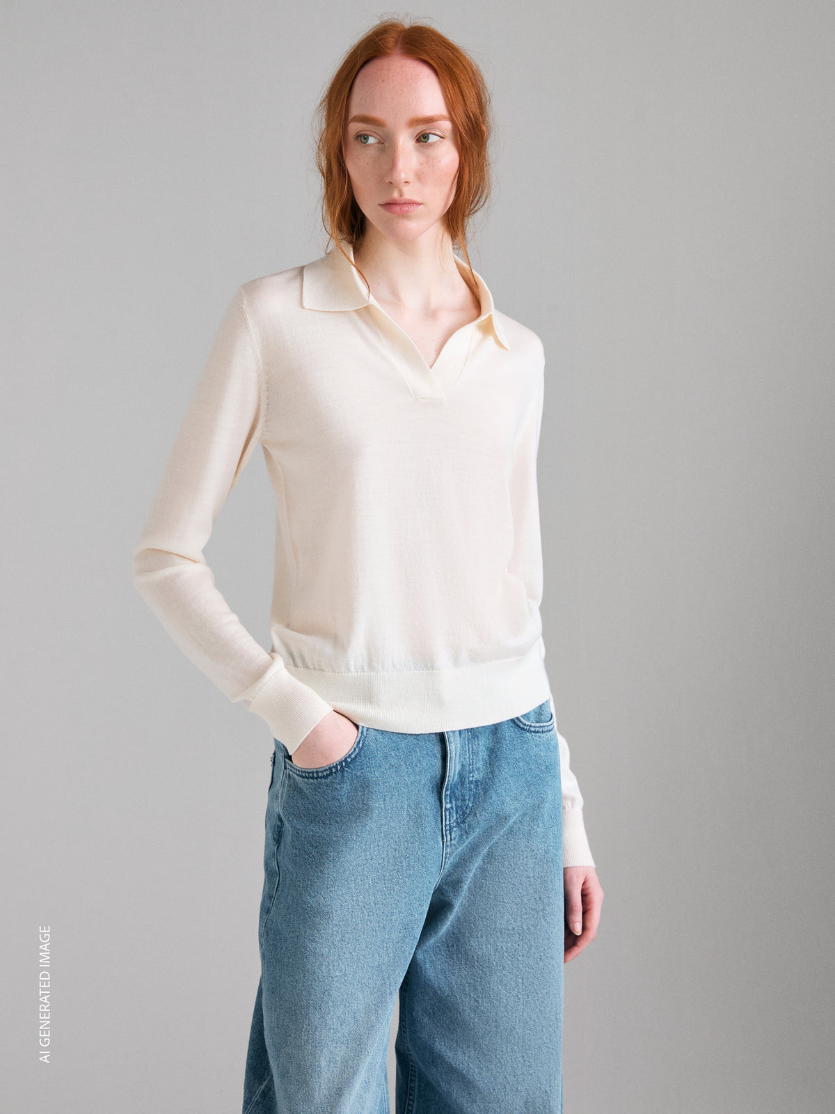 100% wool knitted polo shirt