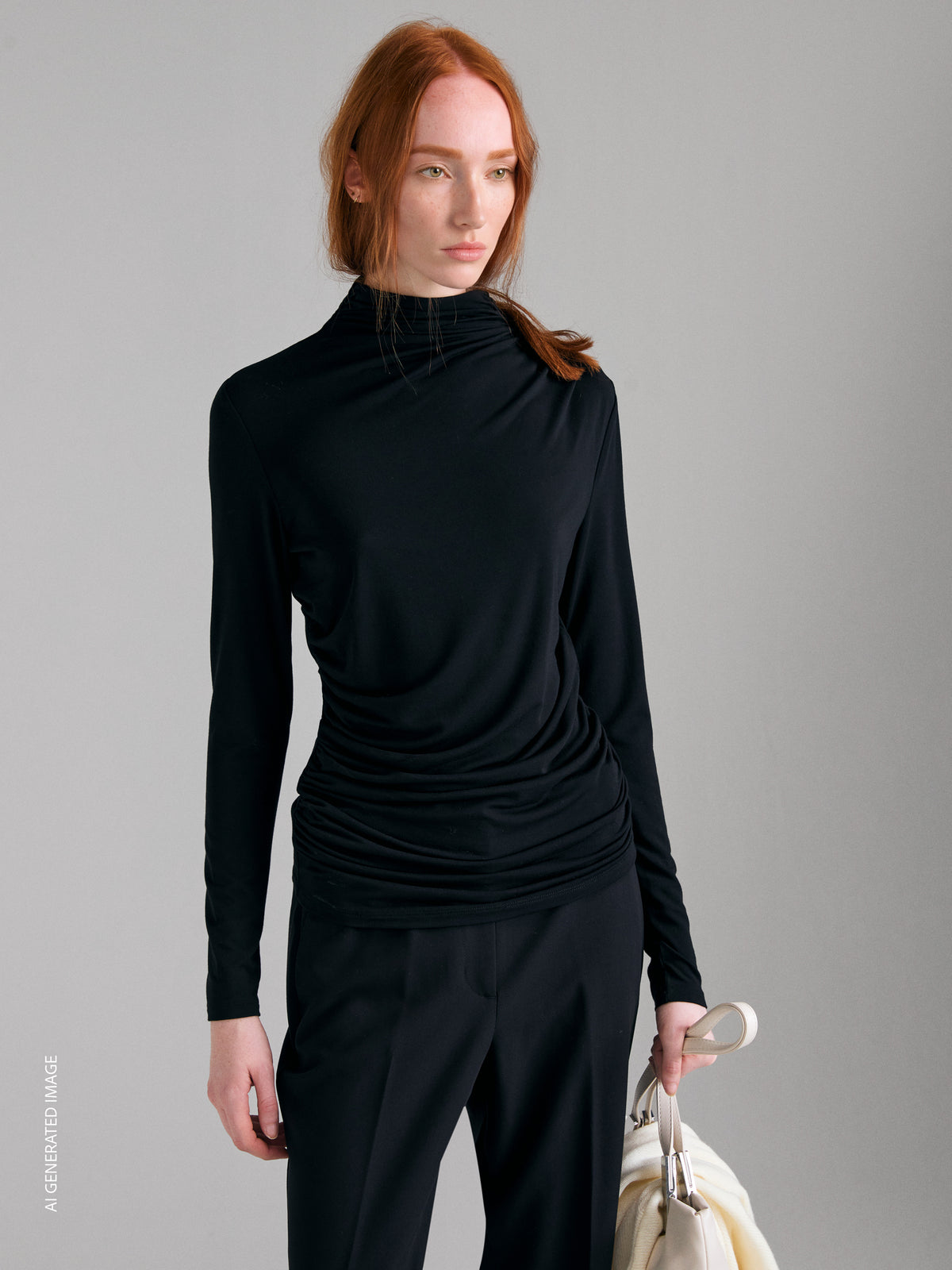Draped turtleneck