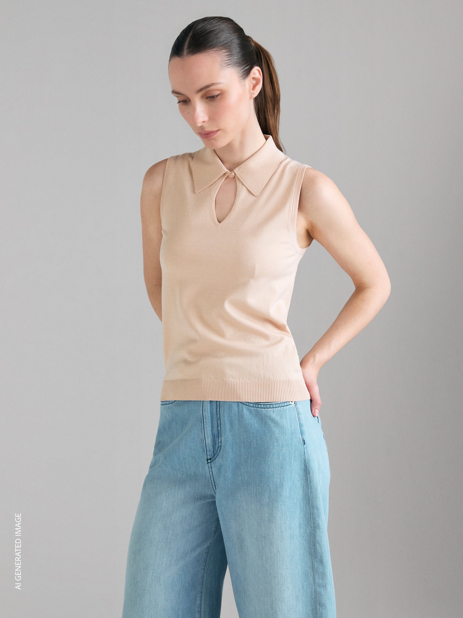 Sleeveless polo shirt