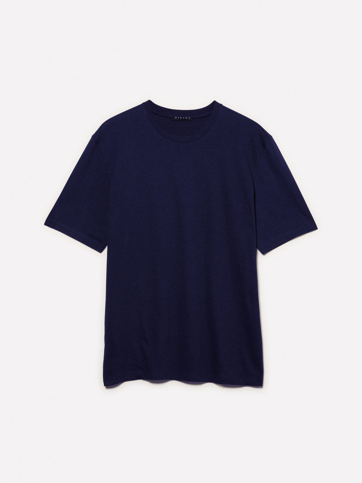 T-shirt azul-escuro de gola redonda 100% algodão orgânico - ucb_image_FS