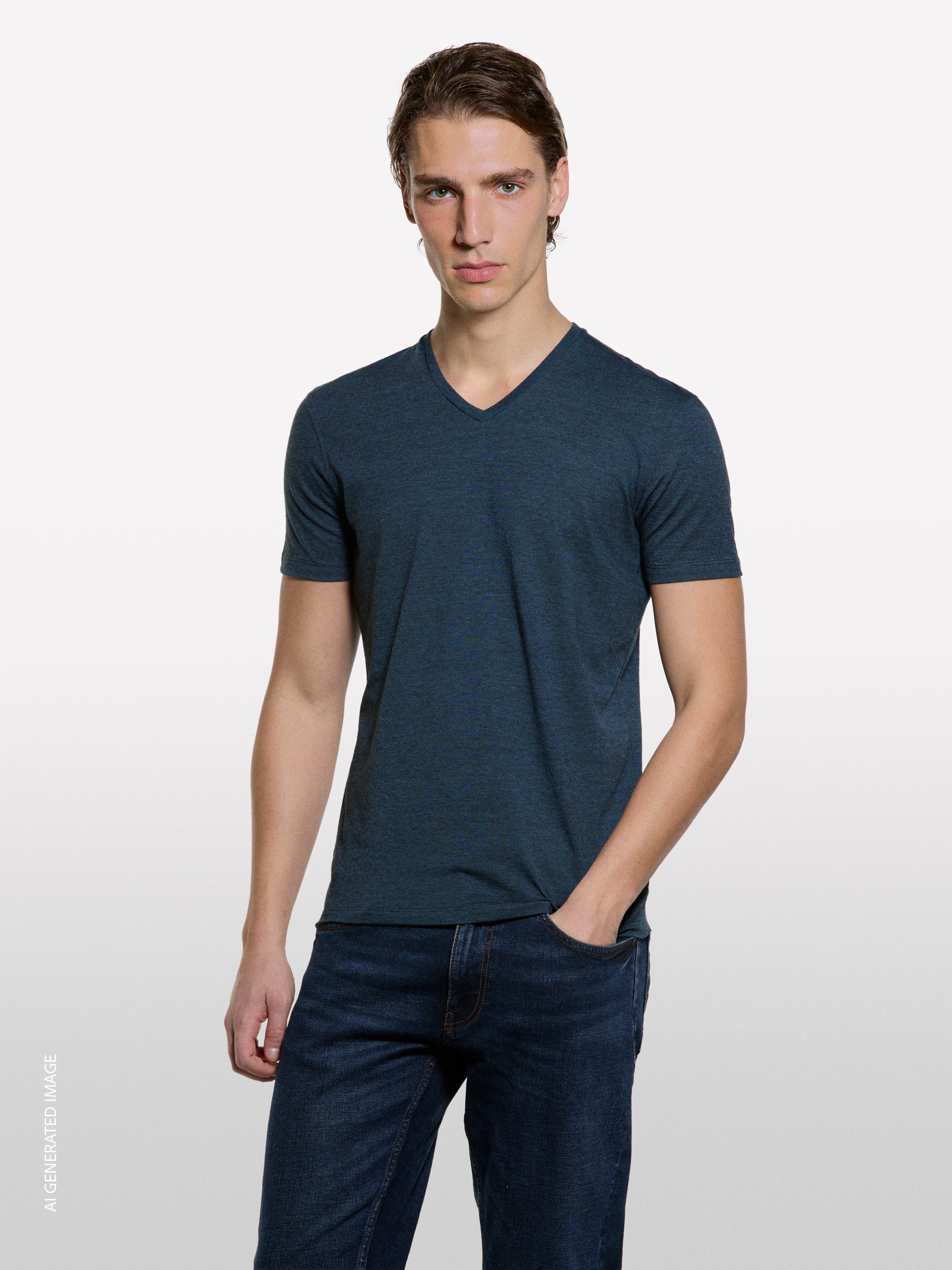 T-shirt fio tinto azul-escuro - ucb_image_FY