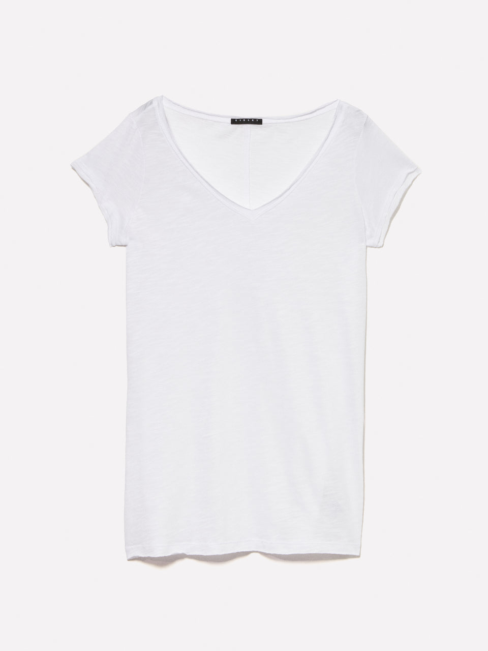 T-shirt branca decote em V com corte vivo - ucb_image_FS
