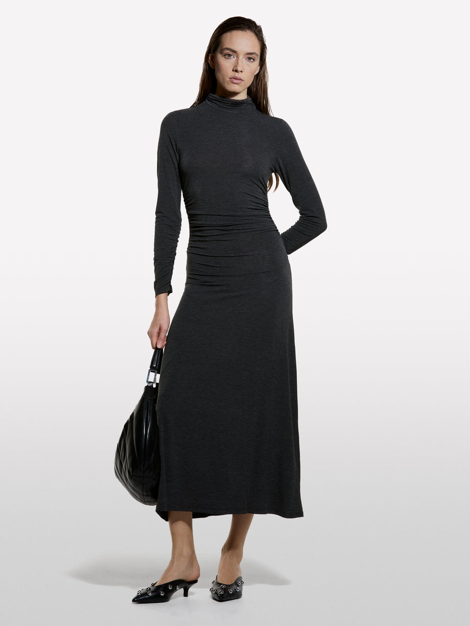 Vestido comprido com franzido - ucb_image_F