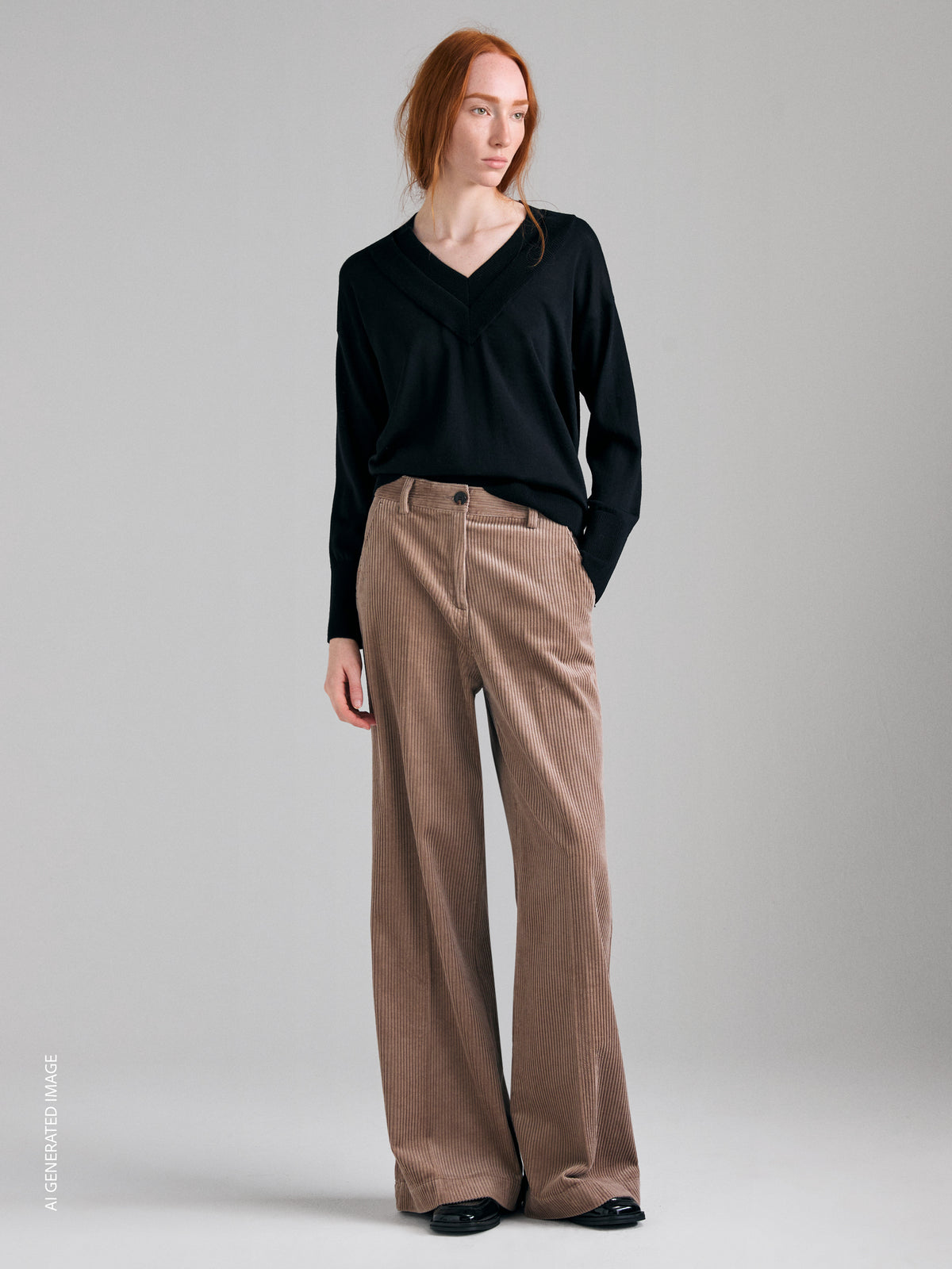 Maglia scollo a V 100% lana - ucb_image_F