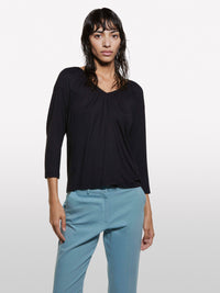 T-shirt preta com franzido - ucb_image_FY