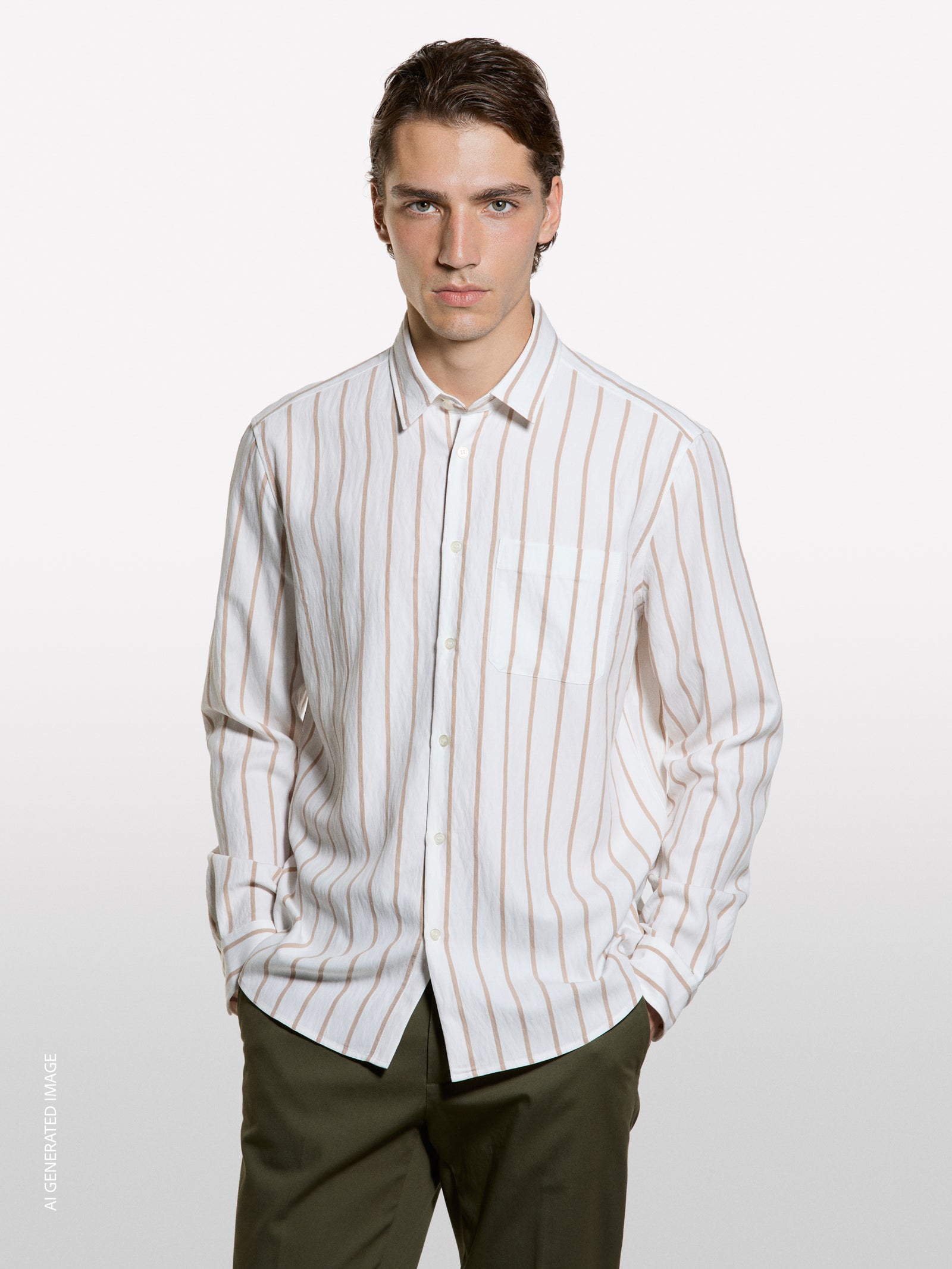 Multicolor striped shirt with pocket