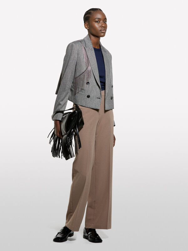 Μπλούζα ναυτικό μπλε με λαιμόκοψη - μπλούζες με λαιμόκοψη γυναικείες | Sisley