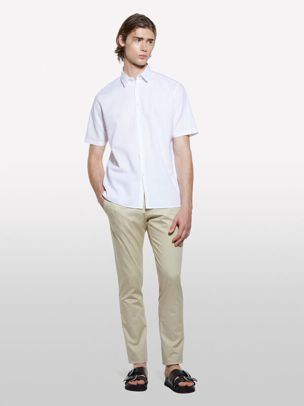 Παντελόνι τσίνο sand slim fit - παντελόνια slim ανδρικά | Sisley