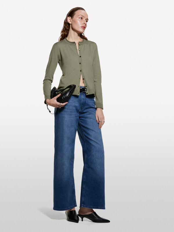 Ζακέτα πράσινο militaire regular fit - ζακέτες γυναικείες | Sisley