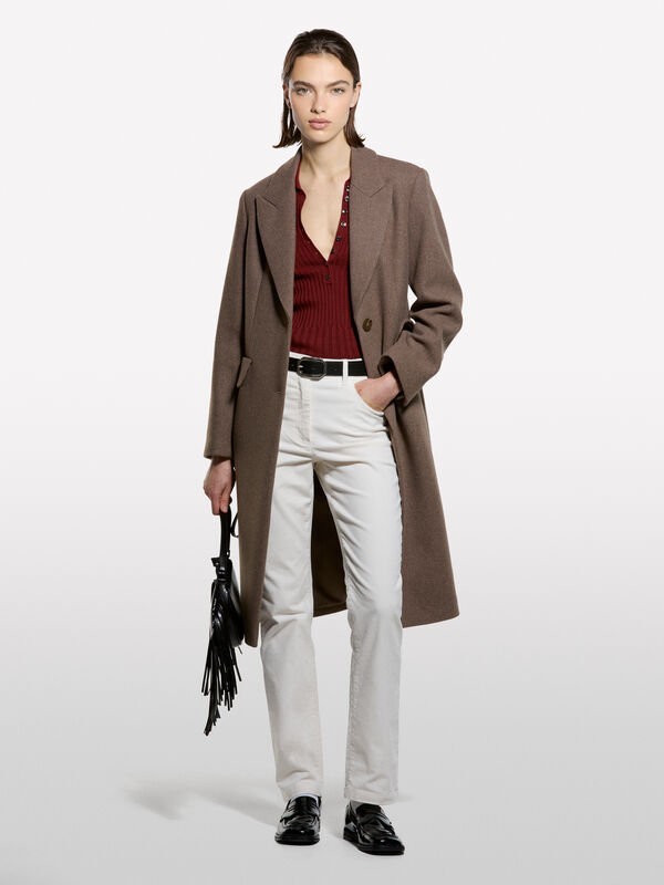 Πόλο με ριπ ύφανση - μπλούζες με λαιμόκοψη γυναικείες | Sisley