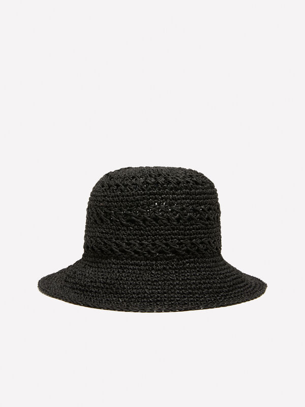 Cloche μαύρο εφέ κροσέ - καπέλα γυναικεία | Sisley