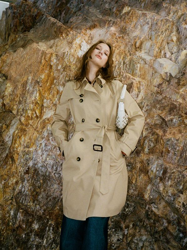 Trench καμηλό slim fit - trench και αδιάβροχα γυναικεία | Sisley