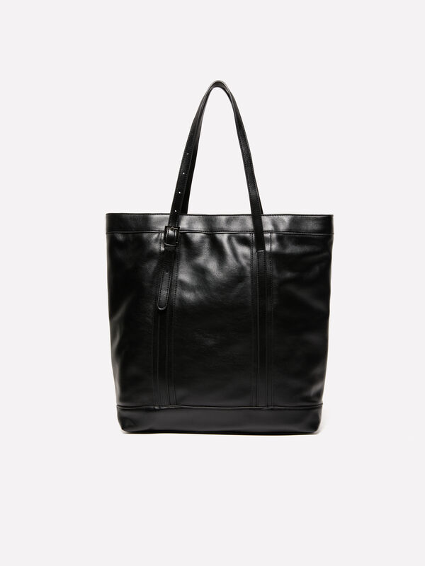 Τσάντα shopper μαύρη - τσάντες tote bags γυναικείες | Sisley