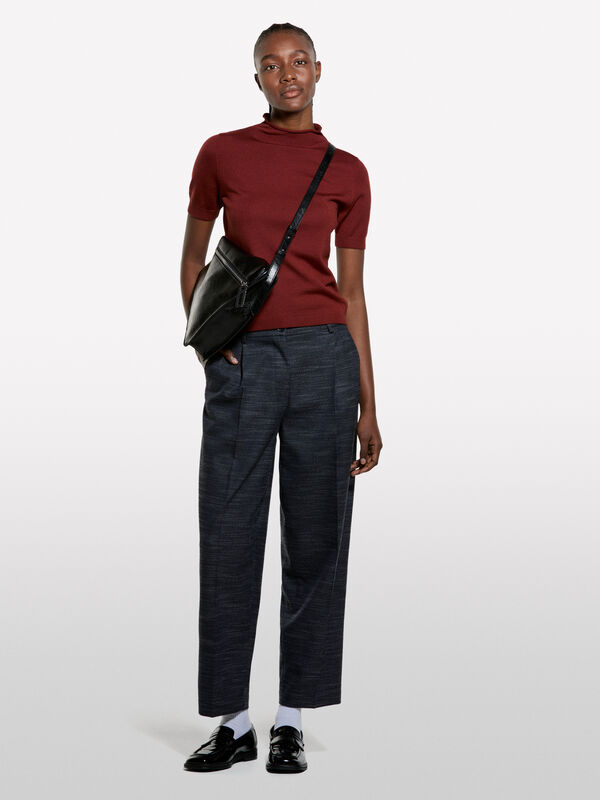 Μπλούζα κόκκινο τούβλο με μισά μανίκια - μπλούζες ζιβάγκο γυναικείες | Sisley