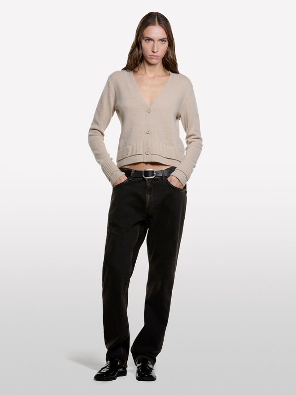 Ζακέτα με διπλή ριπ ύφανση - ζακέτες γυναικείες | Sisley