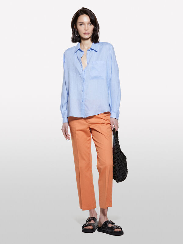 Παντελόνι πορτοκαλί flare fit - παντελόνια flare γυναικεία | Sisley
