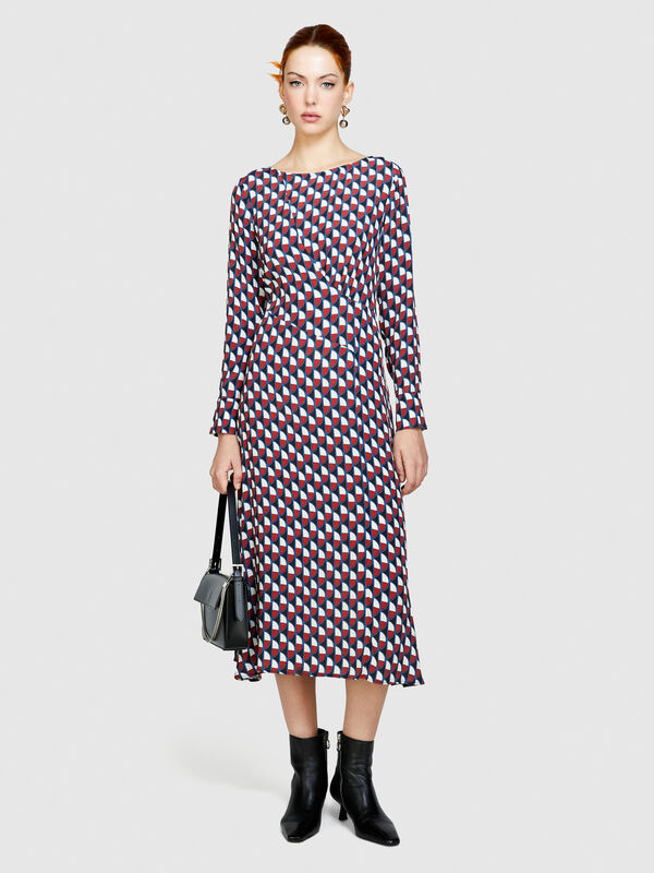 Φόρεμα μακρύ με τύπωμα - φορέματα μακριά γυναικεία | Sisley