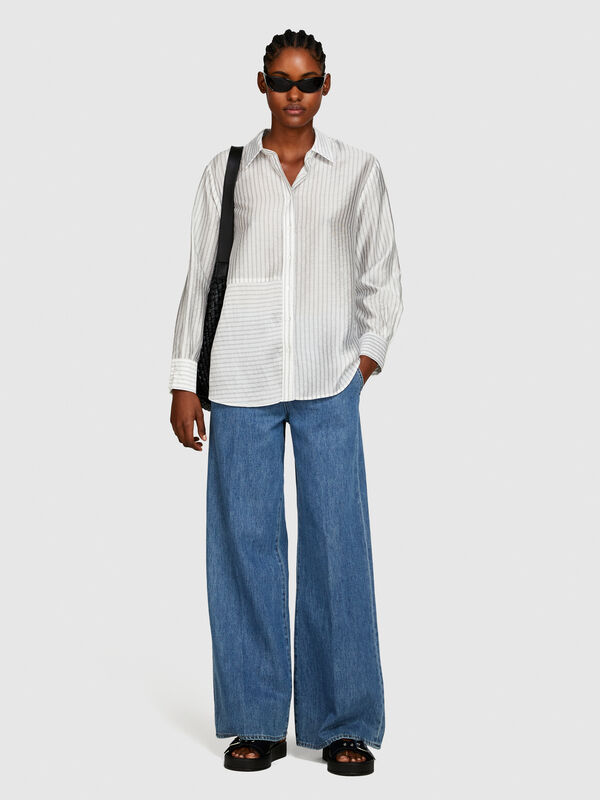 Πουκάμισο over ριγέ - πουκάμισα γυναικεία | Sisley