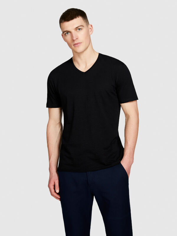Μπλούζα slim fit - μπλουζάκια κοντομάνικα ανδρικά | Sisley