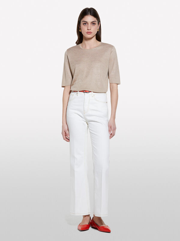 Τζιν bootcut λευκό - τζιν bootcut και flare γυναικεία | Sisley