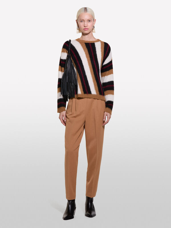 Τζόγκερς carrot fit καμηλό - παντελόνια τζόγκερς γυναικεία | Sisley