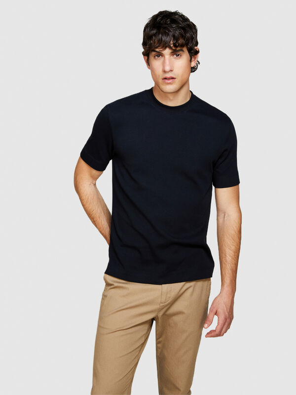 Μπλούζα μονόχρωμη - μπλουζάκια κοντομάνικα ανδρικά | Sisley