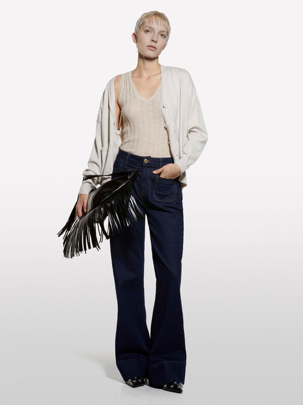 Dove gray oversize fit cardigan - ζακέτες γυναικείες | Sisley