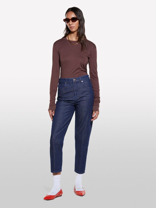 Τζιν mom fit μπλε - τζιν mom fit και boyfriend γυναικεία | Sisley