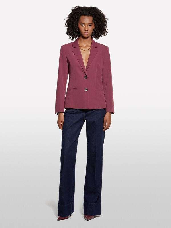 Μπλέιζερ slim fit μπορντό Μπλέιζερ slim fit μπορντό - μπλέιζερ γυναικεία | Sisley