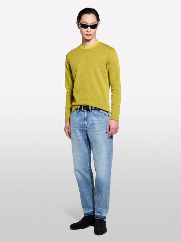 Τζιν μπλε regular fit με τελείωμα με ξέφτια - νέες αφίξεις ανδρικά | Sisley