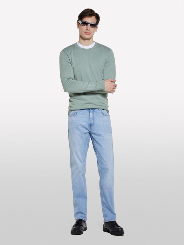 Τζιν Style 75 regular fit λευκό - τζιν regular ανδρικά | Sisley