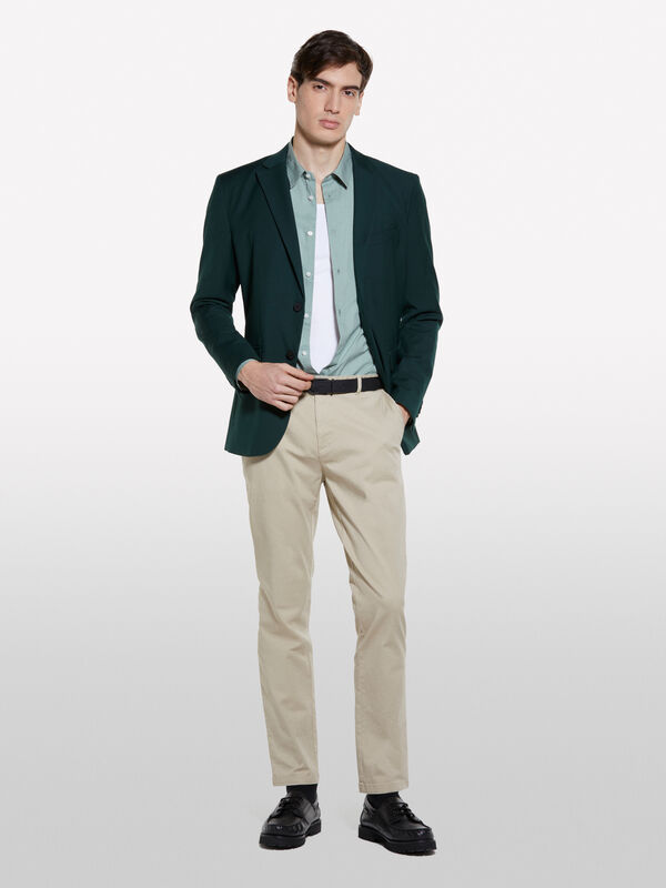 Πουκάμισο slim fit μαύρο με τύπωμα - πουκάμισα slim fit ανδρικά | Sisley
