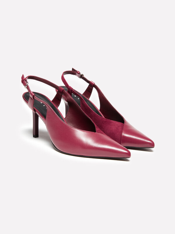 Slingbacks μπορντό από 100% δέρμα - παπούτσια με τακούνι γυναικεία | Sisley