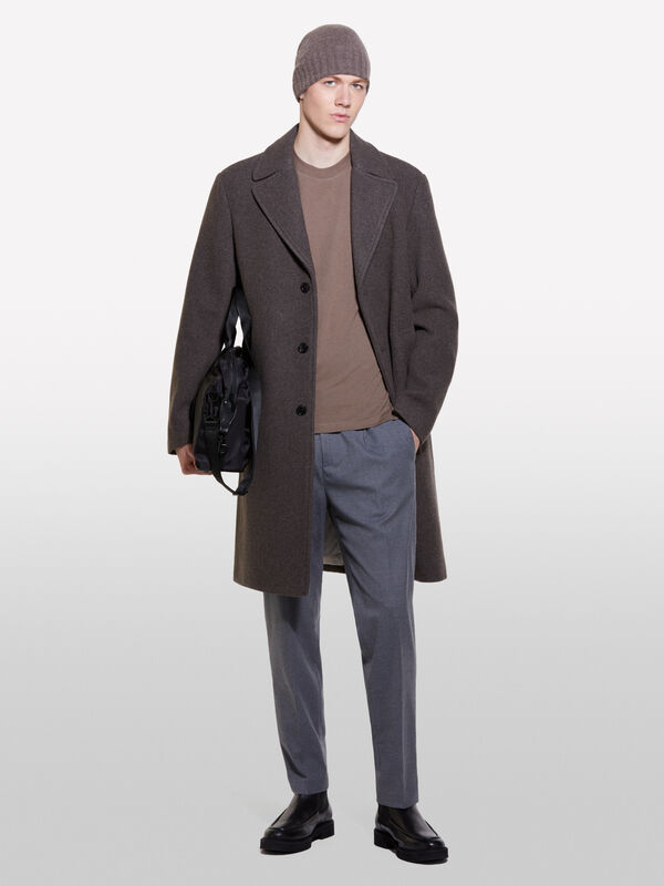 Μπλούζα καφέ από 100% οργανικό βαμβακερό με τύπωμα - μπλουζάκια κοντομάνικα ανδρικά | Sisley