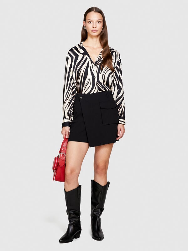 Φούστα παντελόνι με μάξι τσέπη - φούστες μίνι γυναικείες | Sisley