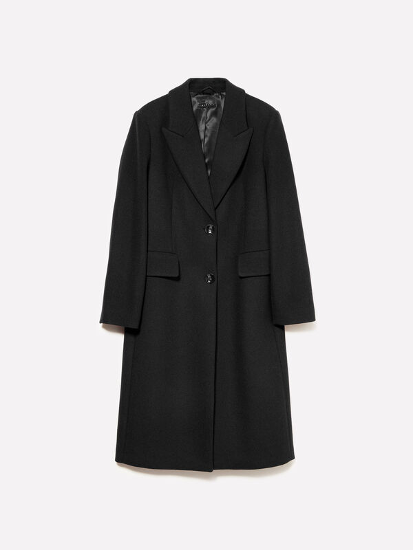 Παλτό μονόπετο μαύρο - παλτό γυναικεία | Sisley