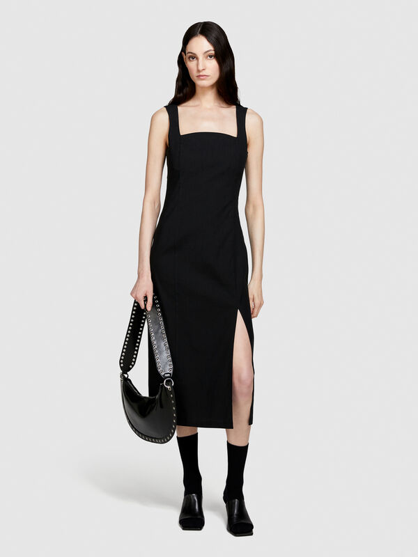 Φόρεμα εφαρμοστό με σκίσιμο - φορέματα μιντί γυναικεία | Sisley