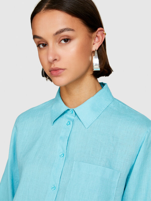 Πουκάμισο 100% λινό - πουκάμισα γυναικεία | Sisley