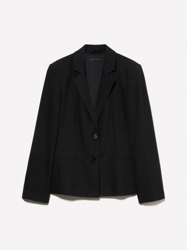 Μπλέιζερ slim fit μαύρο Μπλέιζερ slim fit μαύρο - μπλέιζερ γυναικεία | Sisley