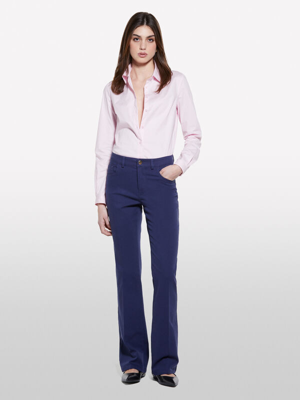 Πουκάμισο ροζ slim fit - πουκάμισα γυναικεία | Sisley