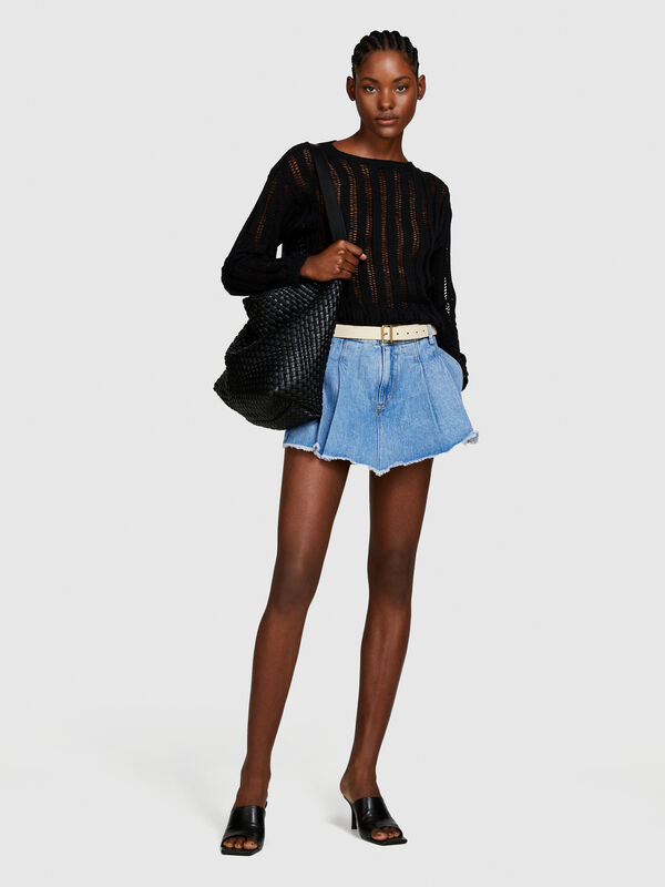 Φούστα παντελόνι τζιν - φούστες μίνι γυναικείες | Sisley
