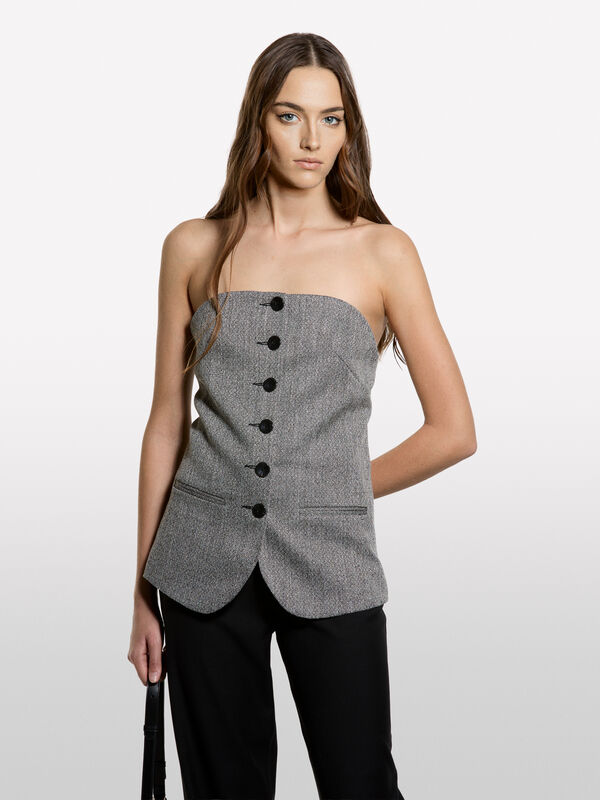 Τοπ bustier chevron - τοπ γυναικεία | Sisley