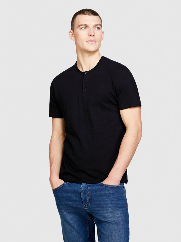 Μπλούζα σεραφίνο slim fit - μπλουζάκια κοντομάνικα ανδρικά | Sisley
